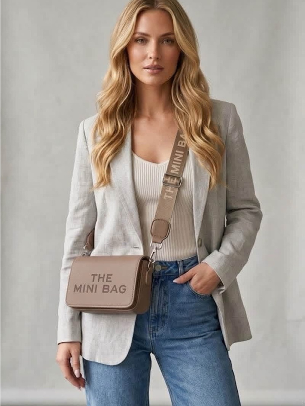 The Mini Bag Crossbody in Taupe - Sleek Everyday Crossbody